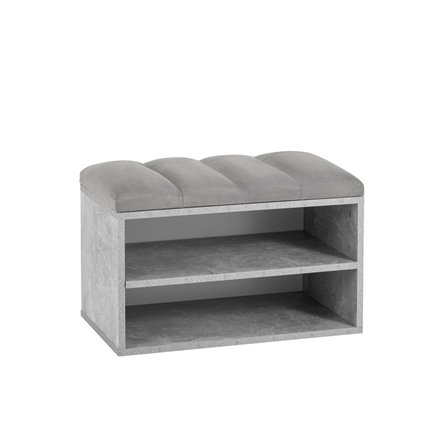 с мягким сиденьем Хольст серая велюр серый