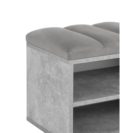 с мягким сиденьем Хольст серая велюр серый