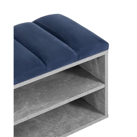 с мягким сиденьем Хольст серая велюр синий