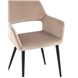 Денди с подлокотниками велюр бежевый ножки металл черные Денди с подлокотниками велюр бежевый ножки металл черные