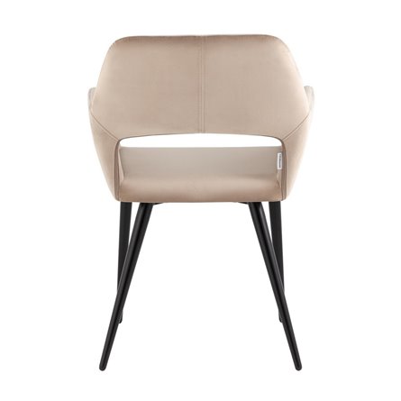 Денди с подлокотниками велюр бежевый ножки металл черные