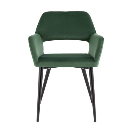 Денди с подлокотниками велюр зелёный ножки металл черные