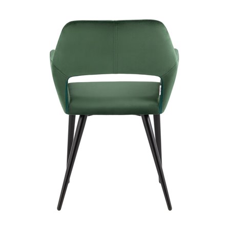 Денди с подлокотниками велюр зелёный ножки металл черные