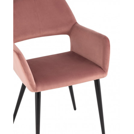 Денди с подлокотниками велюр пыльно-розовый