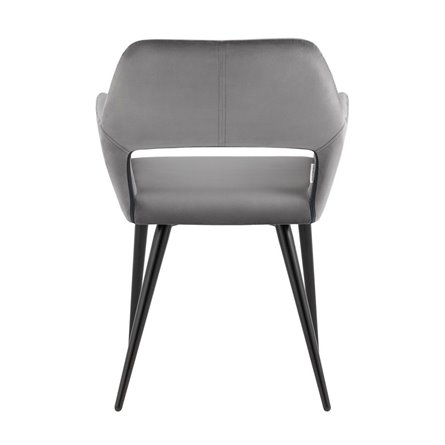 с подлокотниками Денди велюр серый ножки металл черные