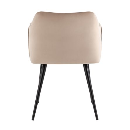 с подлокотниками Джоэл велюр бежевый ножки черные металл