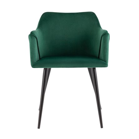 с подлокотниками Джоэл велюр зелёный ножки черные металл