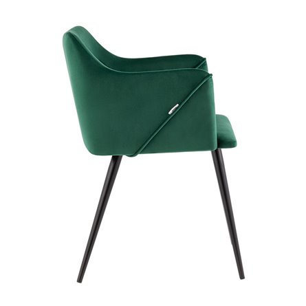 с подлокотниками Джоэл велюр зелёный ножки черные металл