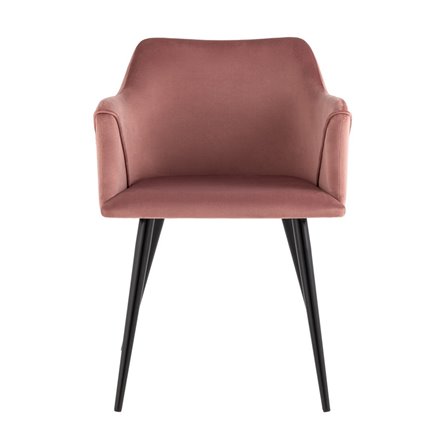с подлокотниками Джоэл велюр пыльно-розовый ножки черные металл