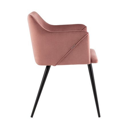 с подлокотниками Джоэл велюр пыльно-розовый ножки черные металл