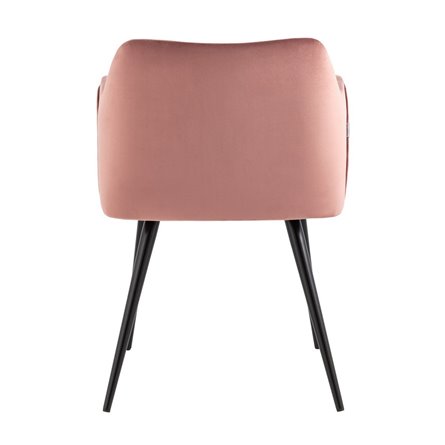 с подлокотниками Джоэл велюр пыльно-розовый ножки черные металл