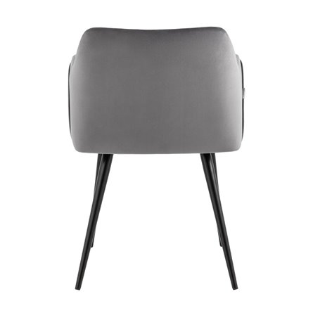 с подлокотниками Джоэл велюр серый ножки черные металл