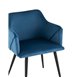 с подлокотниками Джоэл велюр синий ножки черные металл с подлокотниками Джоэл велюр синий ножки черные металл