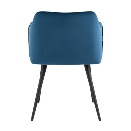 с подлокотниками Джоэл велюр синий ножки черные металл