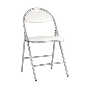 складной Hagen экокожа белый каркас металлик металлический