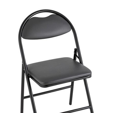 складной Hagen экокожа серый каркас черный металлический