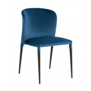 для кухни Лори велюр синий ножки черные металл