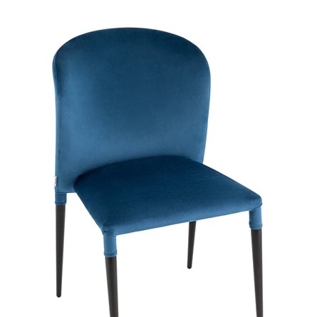 для кухни Лори велюр синий ножки черные металл