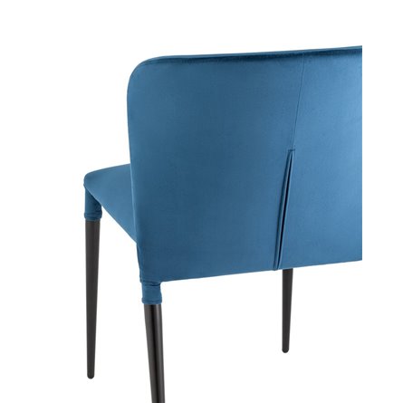 для кухни Лори велюр синий ножки черные металл