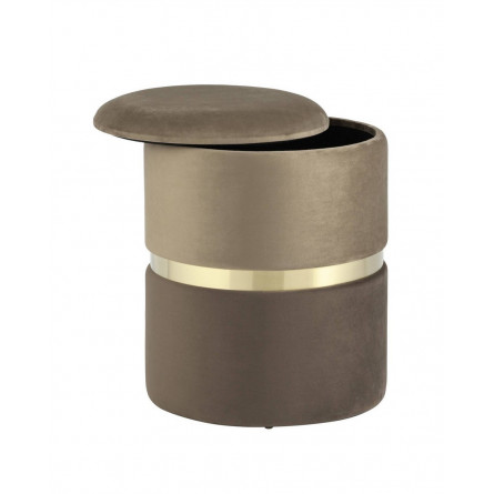 Кэрри с ящиком шенилл коричневый с декоративным золотым ободком