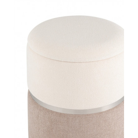 Кэрри с ящиком шенилл серо-бежевый с декоративным серебристым ободком