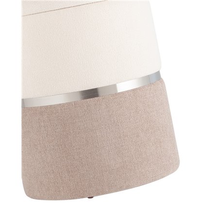 Кэрри с ящиком шенилл серо-бежевый с декоративным серебристым ободком