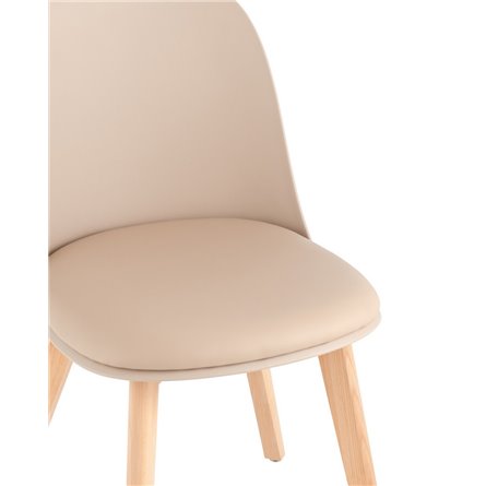 пластиковый Fog с подушкой бежевый деревянные ножки