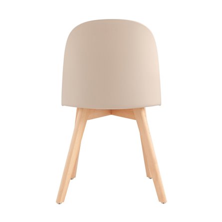 пластиковый Fog с подушкой бежевый деревянные ножки