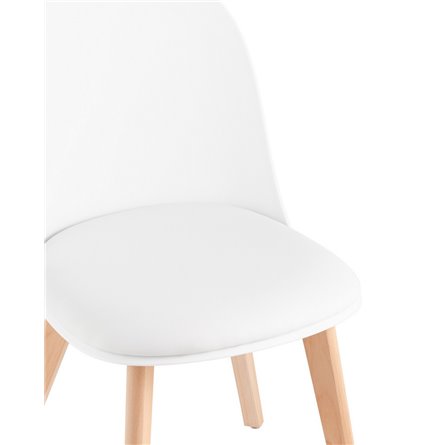 пластиковый Fog с подушкой белый деревянные ножки