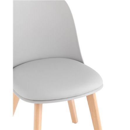 пластиковый Fog с подушкой светло-серый деревянные ножки