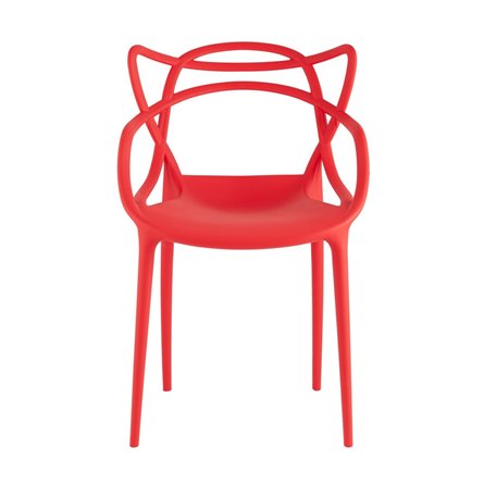 пластиковый Masters (Мастерс) красный с декорированной спинкой ножки пластик