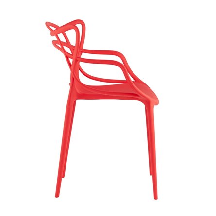 пластиковый Masters (Мастерс) красный с декорированной спинкой ножки пластик