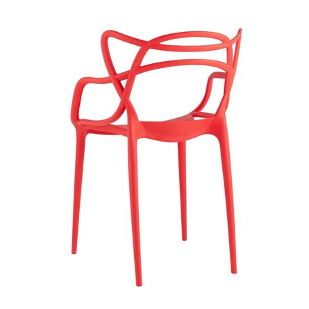 пластиковый Masters (Мастерс) красный с декорированной спинкой ножки пластик