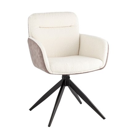 обеденный Waldo молочный c бежевой экокожей вращающийся