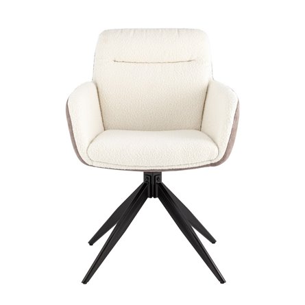 обеденный Waldo молочный c бежевой экокожей вращающийся