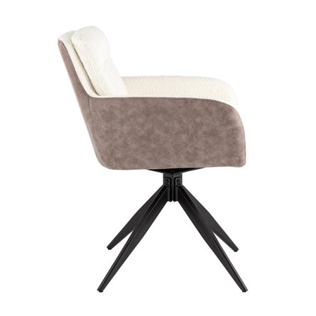 обеденный Waldo молочный c бежевой экокожей вращающийся