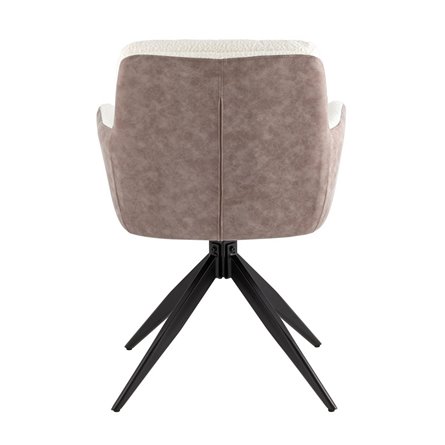 обеденный Waldo молочный c бежевой экокожей вращающийся