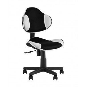 офисное QZY черно-белый крестовина черный пластик