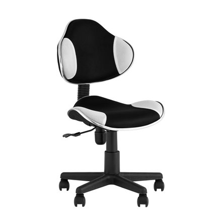 офисное QZY черно-белый крестовина черный пластик