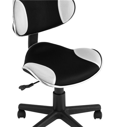 офисное QZY черно-белый крестовина черный пластик