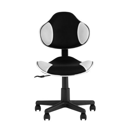 офисное QZY черно-белый крестовина черный пластик