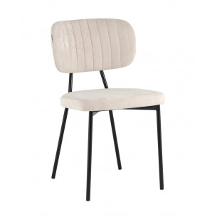 обеденный Ханна велюр бежевый ножки из металла черные