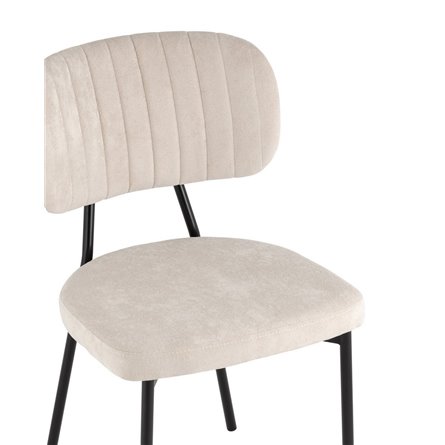 обеденный Ханна велюр бежевый ножки из металла черные