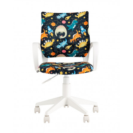 детское Бюрократ BUROKIDS 1 W мультиколор космозавры крестовина пластик белый