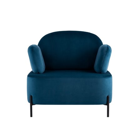 Кэнди с подлокотниками велюр синий