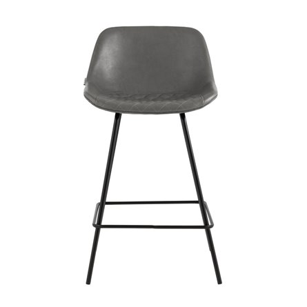 Деймон обивка серая экокожа, ножки черные металл