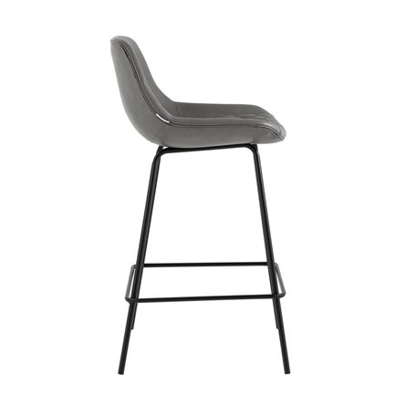 Деймон обивка серая экокожа, ножки черные металл