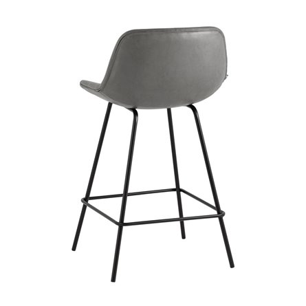 Деймон обивка серая экокожа, ножки черные металл