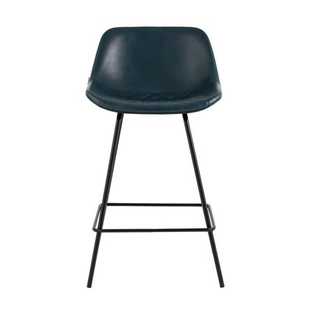 Деймон обивка из экокожи темно-синяя, ножки металл черные