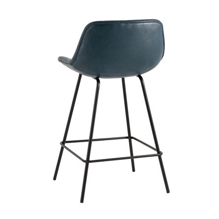 Деймон обивка из экокожи темно-синяя, ножки металл черные